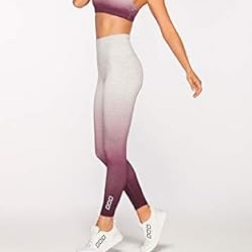 Lorna Jane Renew Core Purple & White Ombre Ankle Biter Leggings